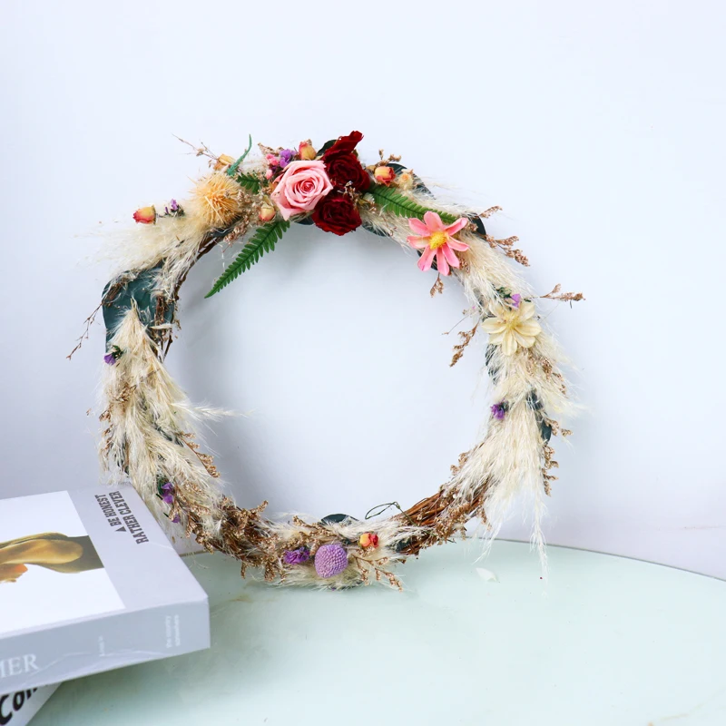 wreath supplies wholesale dried flower wreath flores preservadas natural wedding backdrop