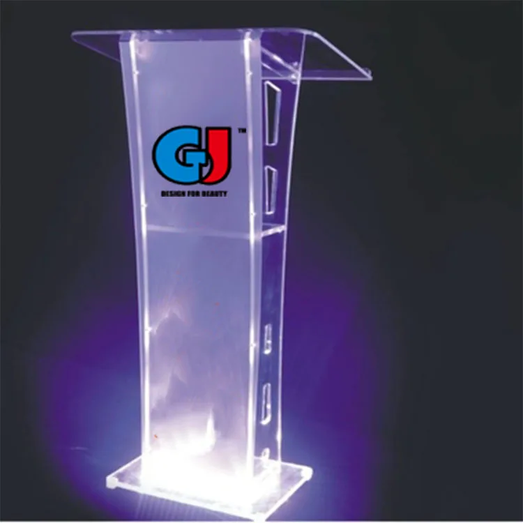 Easy Assembly Detachable Acrylic Wedding Office School  Lectern Church Led Acrylic Podium
