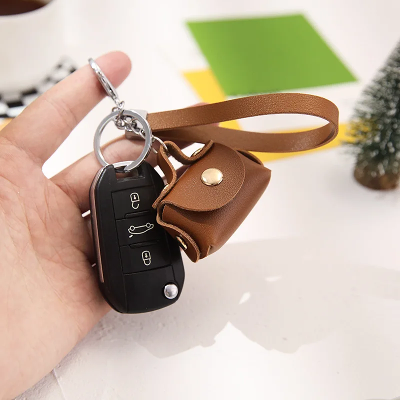 PU Leather Wallet Mini Small Storage Bag Car Key Chain Hangings For Women Girls Bag Pendants 3D Keychain