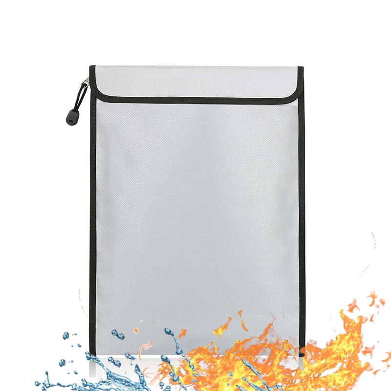 Liquid silicone coating lipo battery charging safe large capacity fireproof document bag with zipper fireproof document bag