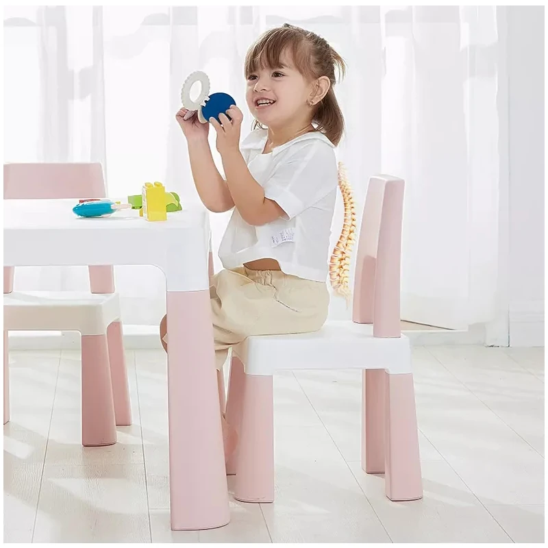 Protect Spine Children Table And Chairs Kids Desk Strong Load-Bearing Plastic Kids Study Table