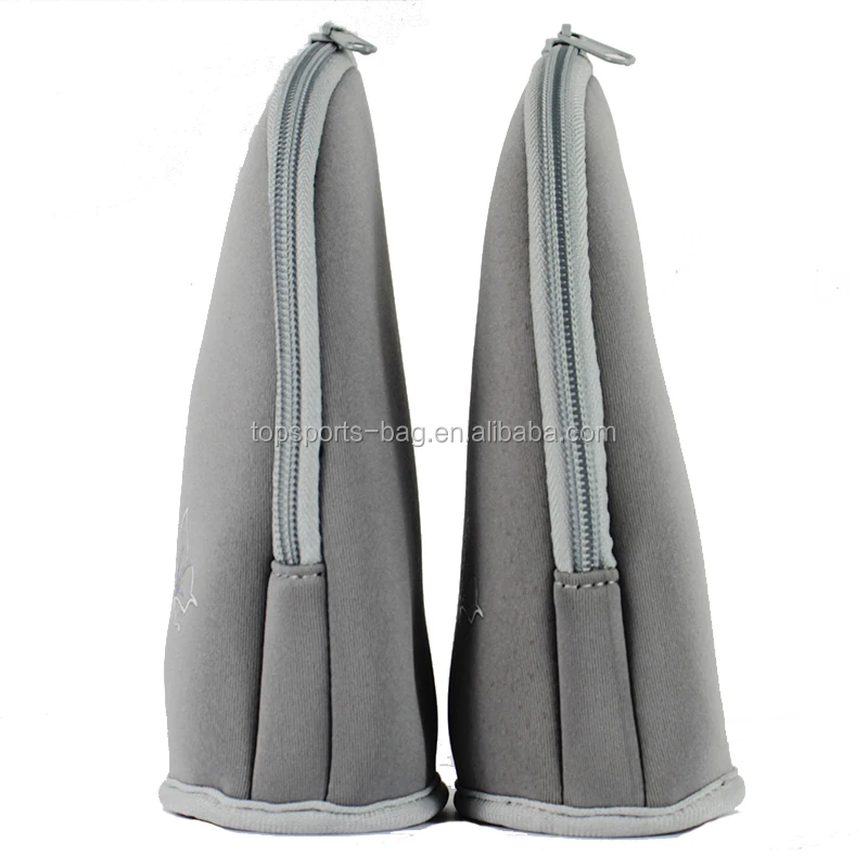 Free Stock Sample Grey Custom Logo Neoprene Standing Pencil Case Pen Bag for Teen Girl Boy