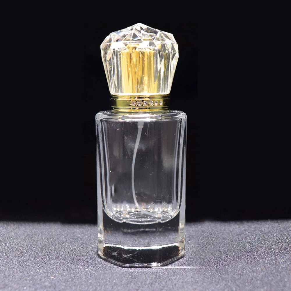 50ml Luxury Men Glass Oil Bottle Wholesale Crown Essential Perfume Bottle