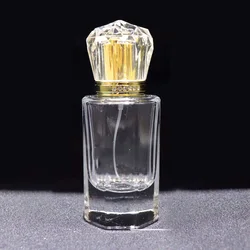 50ml Luxury Men Glass Oil Bottle Wholesale Crown Essential Perfume Bottle