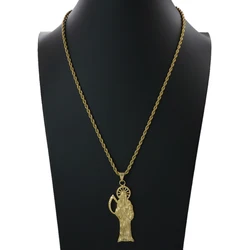 Custom Jewelry Holy death charm pendant necklace Chain Gold Plated Saint Death Unisex Religious pendant Stainless Steel necklace