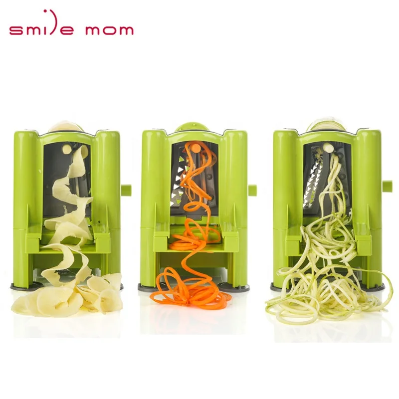 Smile Mom Potato Slicer Hand-Held Spiralizer Vegetable Slicer 3-Blade Spiralizer Kitchen Gadgets