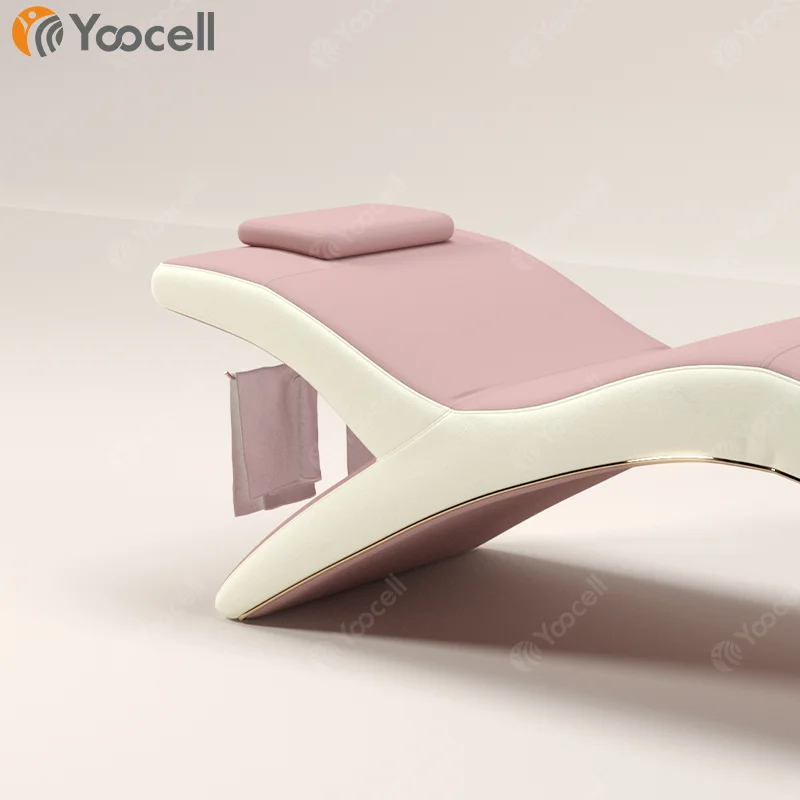 Yoocell 2024 new salon furniture facial bed beauty salon massage table curved lash bed eyelash spa beauty bed