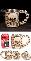 Креативная кружка на День отца, 13 унций, кофейная кружка в виде черепа, кружка для пива из нержавеющей стали с изображением викингов, подарок на день отца