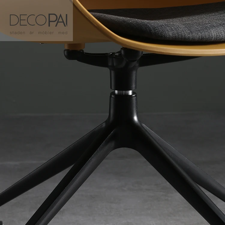 modern design  PP plastic shell seat upholstery seat office task chair aluminum base with castor for study room living room