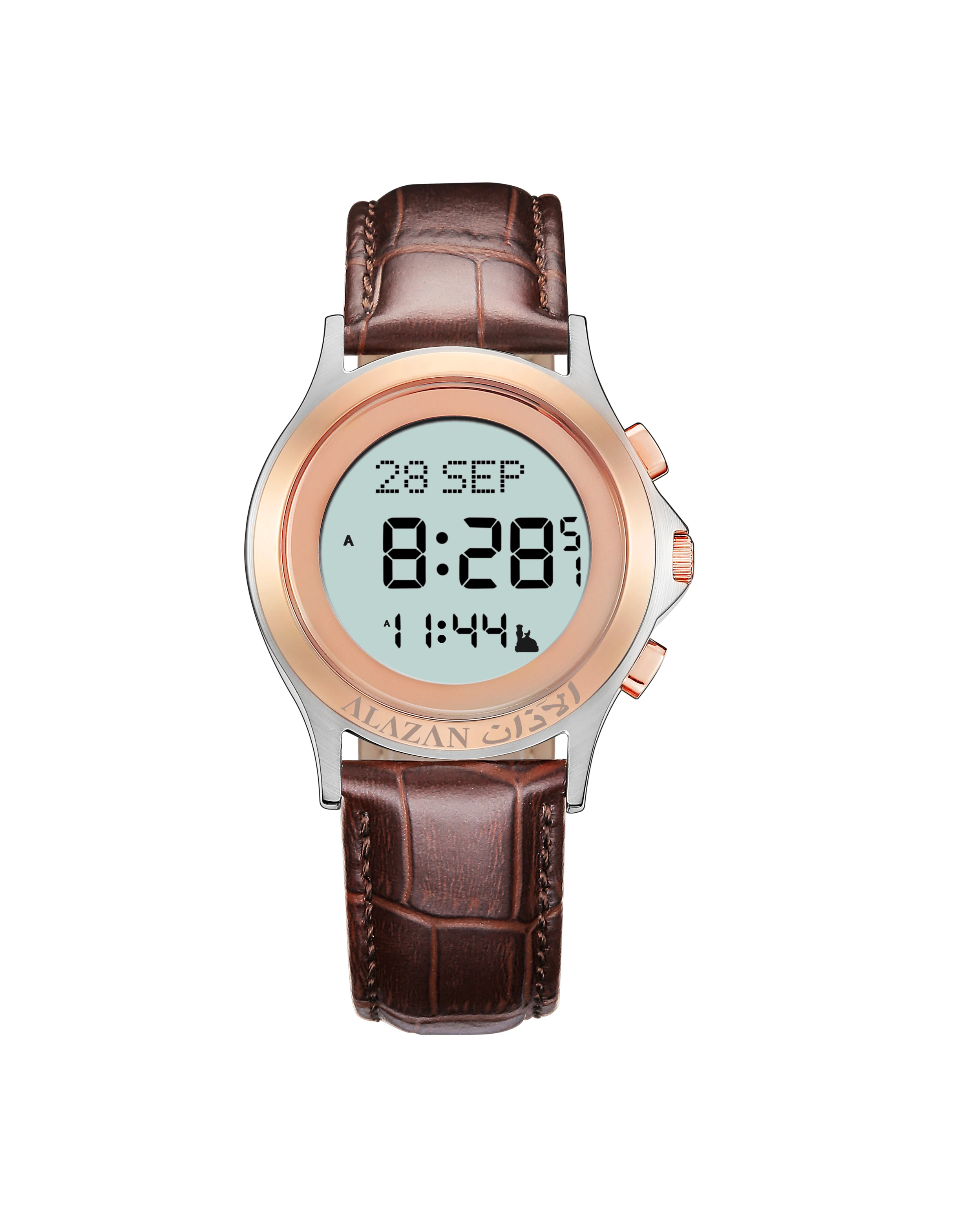 Automatic Azan Muslim compass prayer watch fashion muslim hajar arabic style watch for men digital islamic pray watch