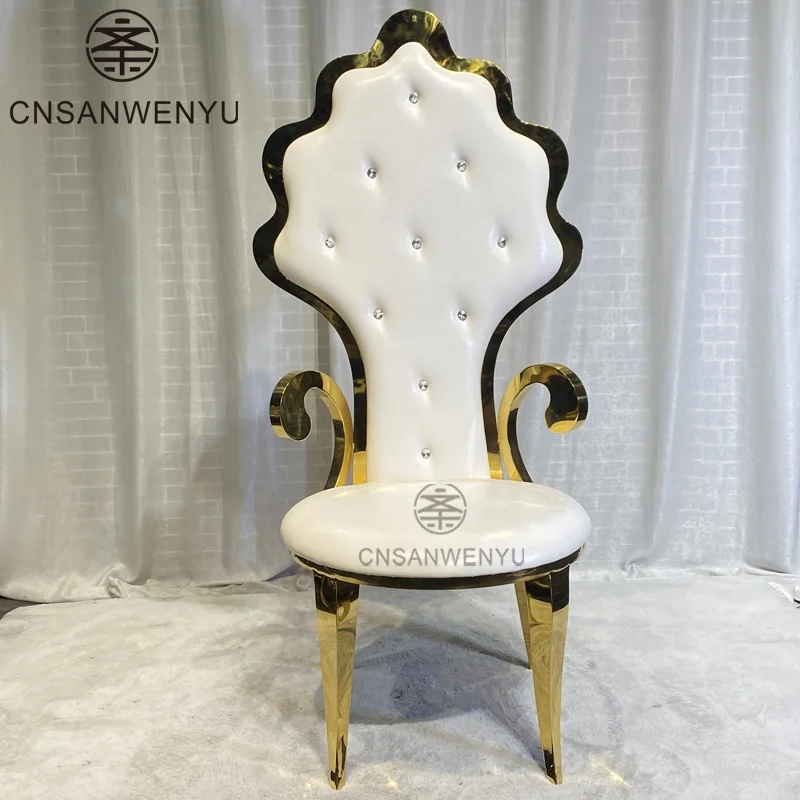Hot sale high back wedding chair wedding supplies gold stainless steel furniture wedding chairs