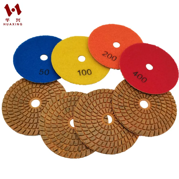 4 inch diamond resin flexible grinding polishing pad for floor polisher