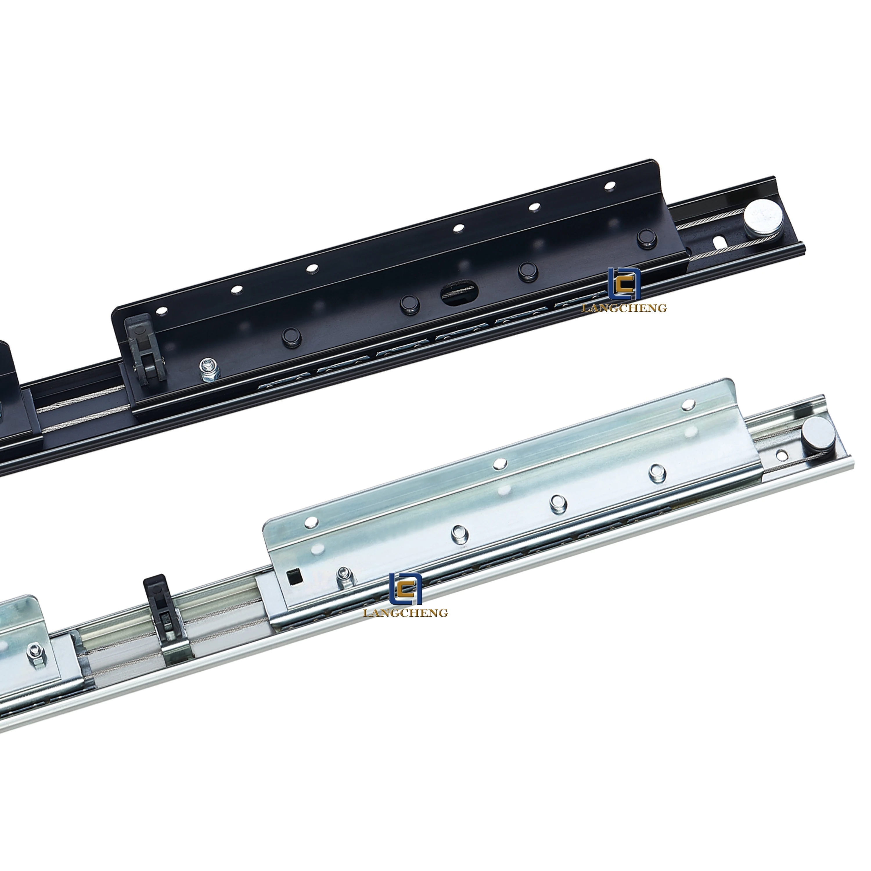 Butterfly table extension metal cable synchronized slide extension table slide mechanism