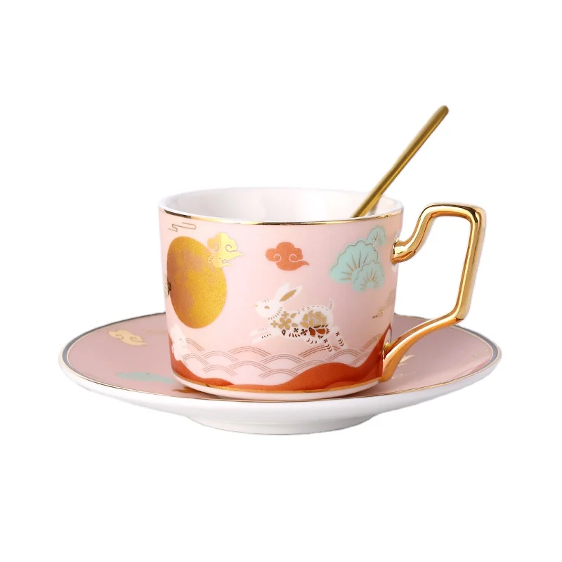 European small luxury coffee cup and saucer set