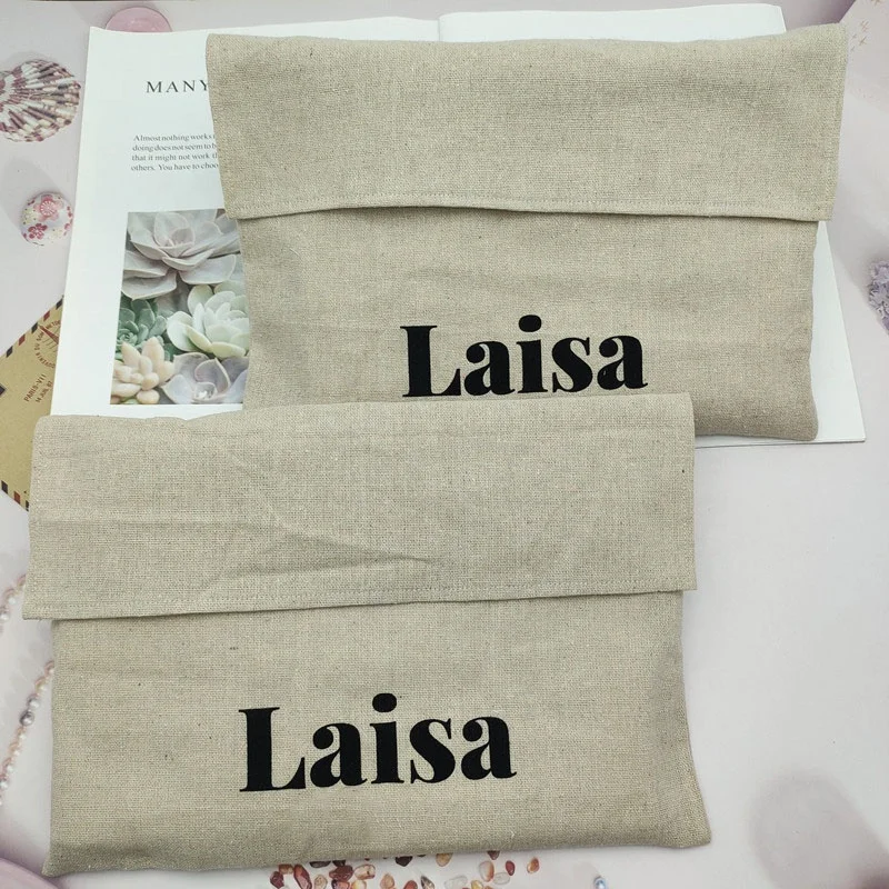 Cotton Linen Envelope Bag Muslin Linen Dust Pouch Cotton Envelope Pouch Custom Cotton Cloth Envelope