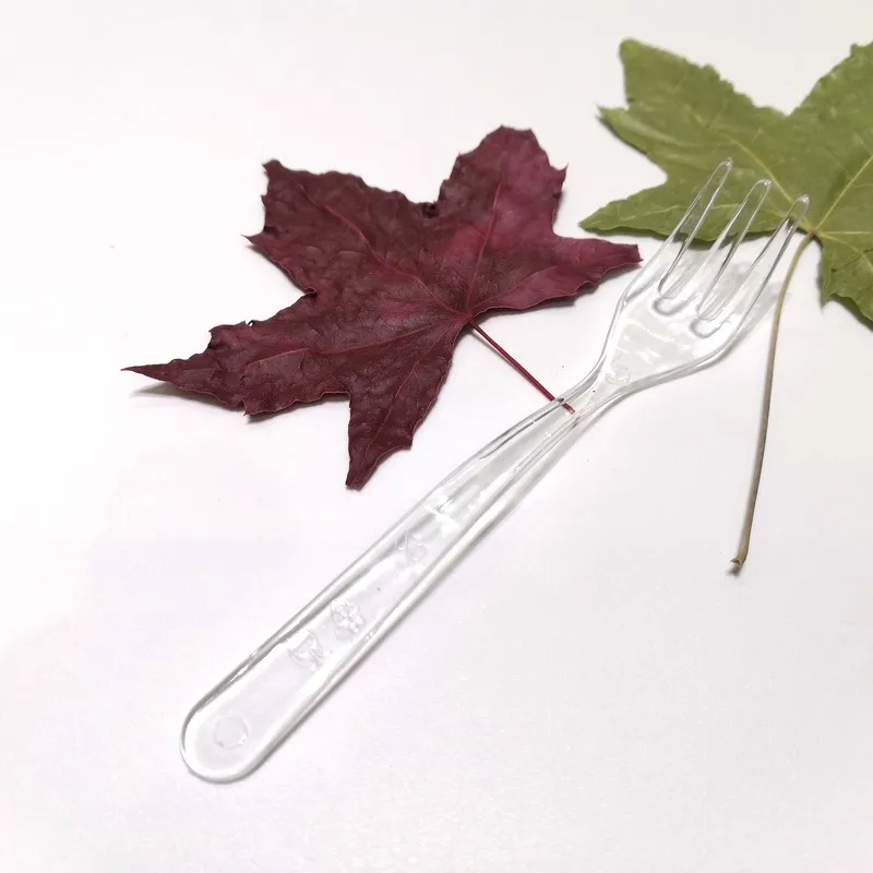 Convenient Clear Dessert Forks Tiny Plastic Appetizer Fork Small Cake Tasting Fork