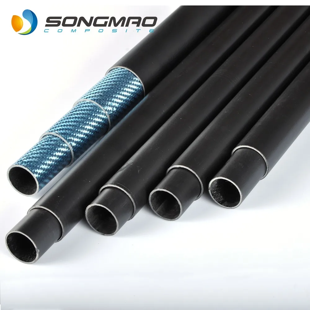 custom carbon extension pole rod for window cleaning 22ft 25ft 3k weave carbon fiber telescopic pole
