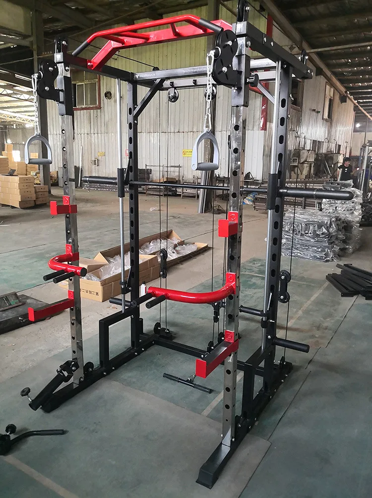 
Smith Machine Functional Trainer Power Cage Adjustable Weight Bench All in One Commercial Gym Machine 