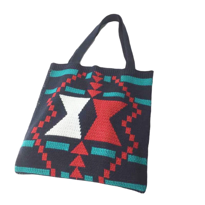Crochet Handbag Knit Shoulder Bag Knitted Purse Woven Tote Bag for Women