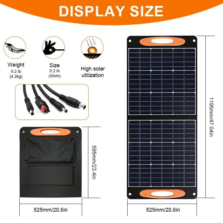 Solar Generator Power Bank Energy System 100w Portable Solar Panel Charger 20v Fabric Folded Folding Foldable Solar Panels