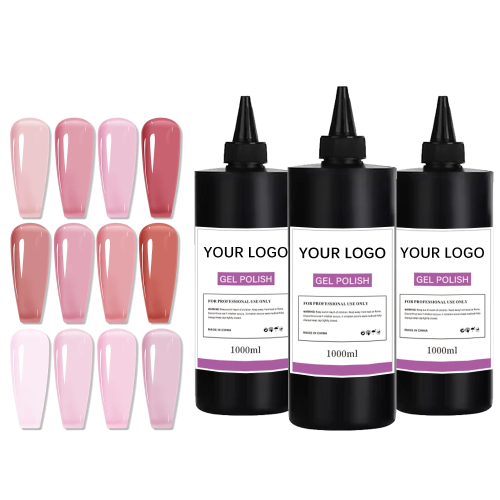 Private Label Nail Polish UV Gel Wholesale 3000 Colors Nail Color OEM Gel Customized Logo Factory 1 KG Gel Polish Bulk For Nails