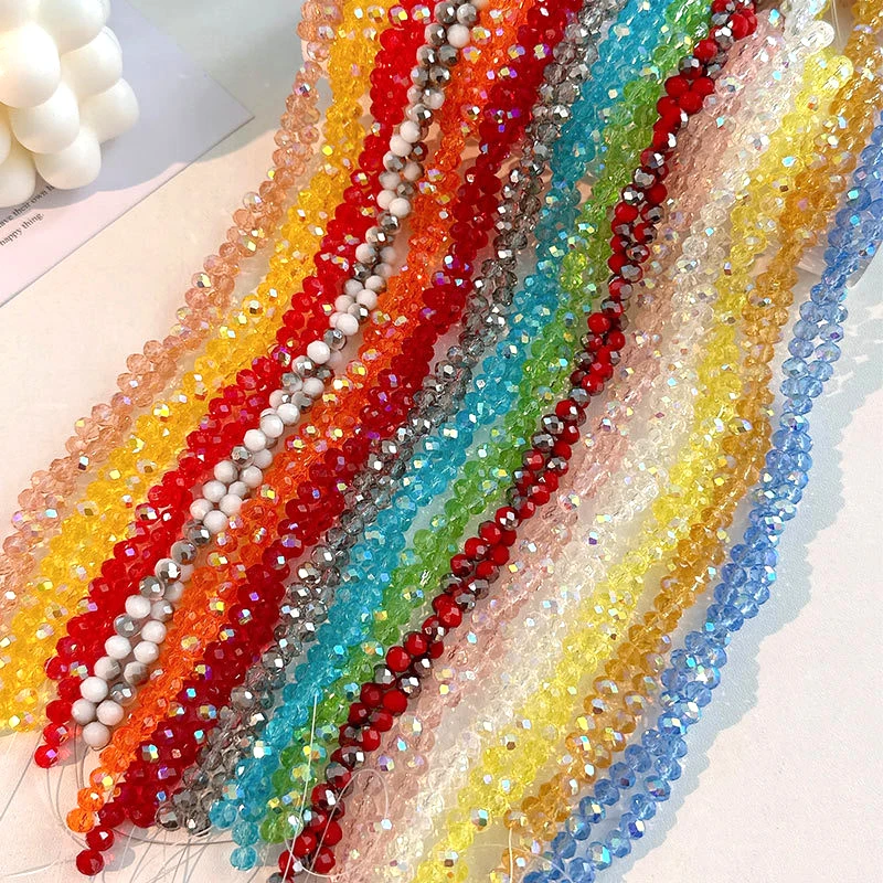 HOt 3/4/6/8mm Diy Handmade Jewelry AB Glass Crystal Seed Wheel Bead Charm For Necklace Bracelet Earrings Making Accessories