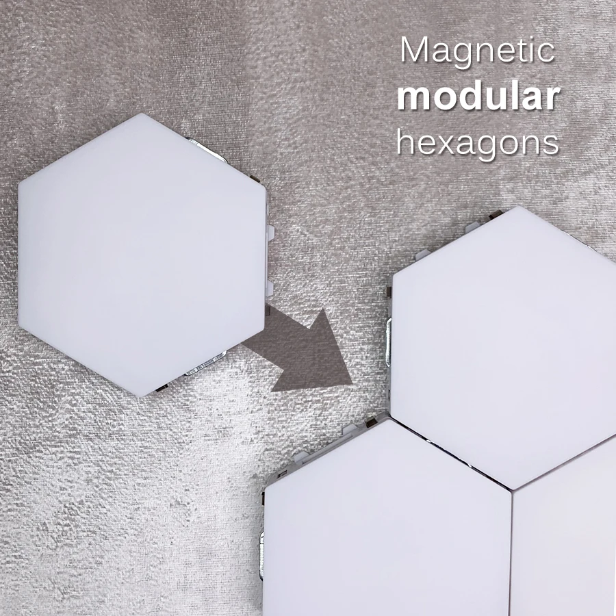 wholesale Creative DIY Decoration 6pcs/set Sensitive Sensor Modular Hexagonal Touch light Quantum Lamp led night light