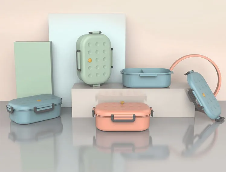 Microwaveable Korean style plastic lunch box for kids and adult lunch box kids