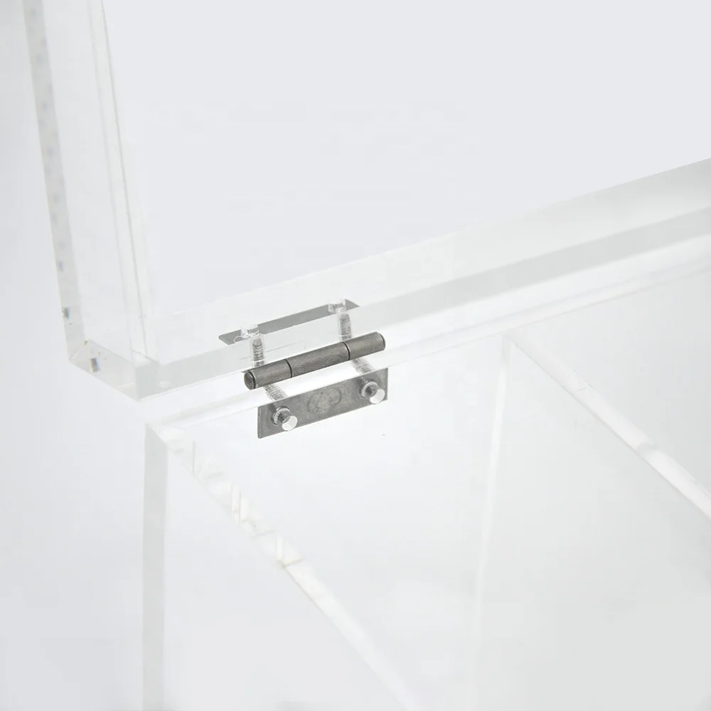 Small Cube Display Case with Lid Multi-Purpose Square Container for Staples Highlighters Adhesive Tape Paper Clips Acrylic Box