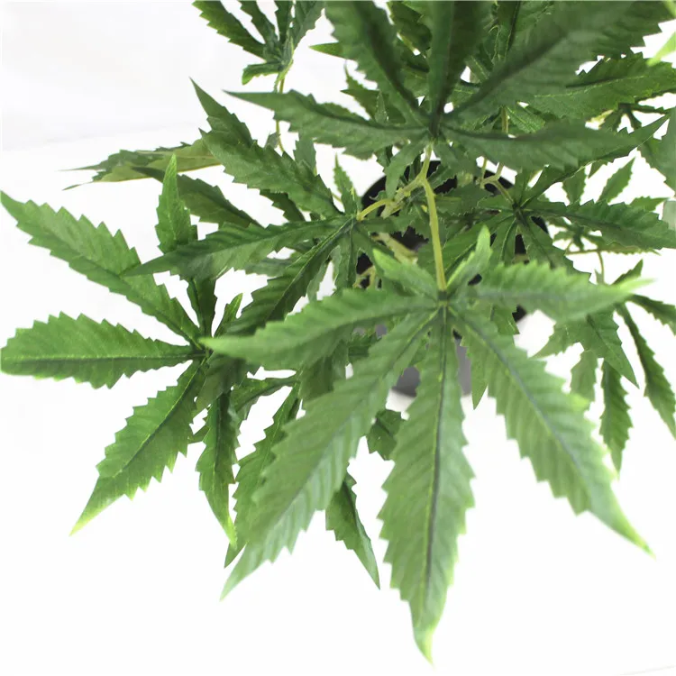 Оптовая продажа, искусственное пластиковое растение каннабиса 65 см, искусственный Мак