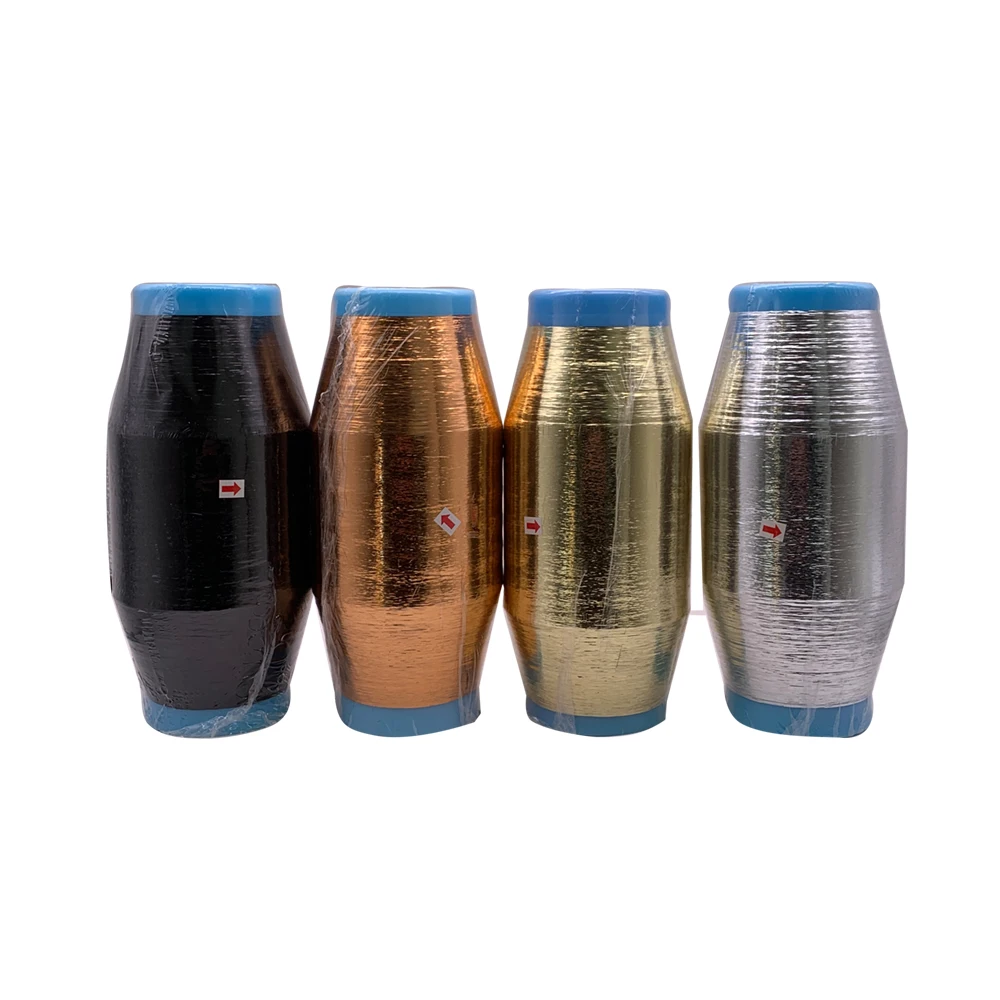 metallic yarn gold silver black copper 800 gram net weight per cone in Italy  market