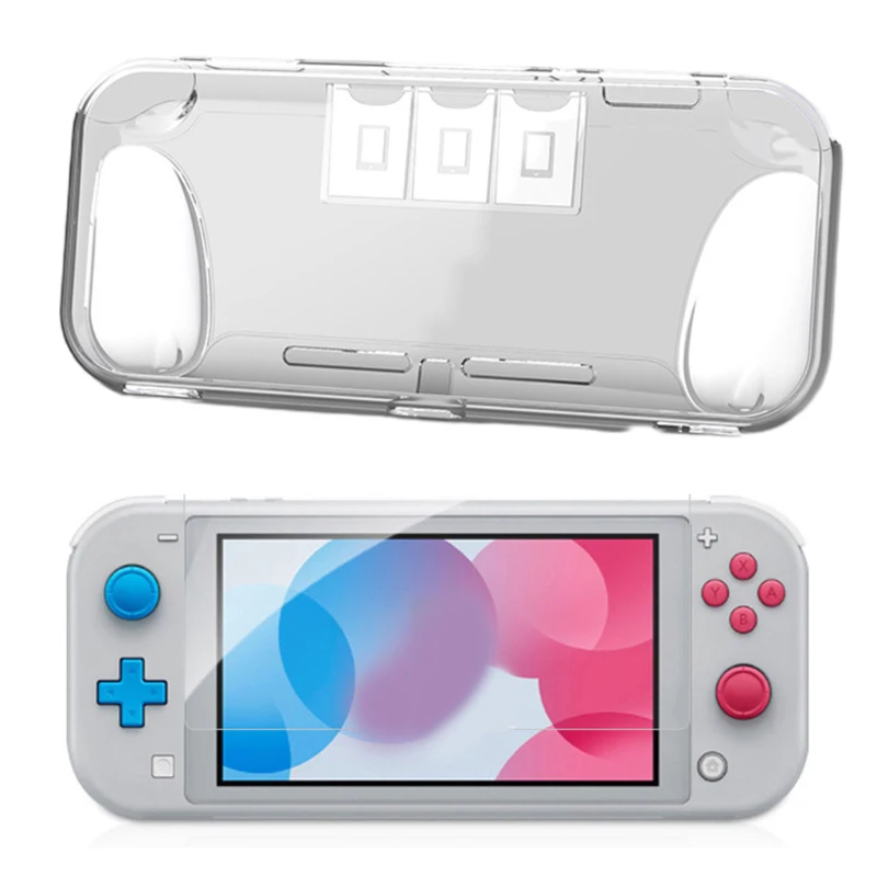 Чехол для Switch Lite из мягкого ТПУ с защитой от падения и 3 слотом карт NS прозрачный