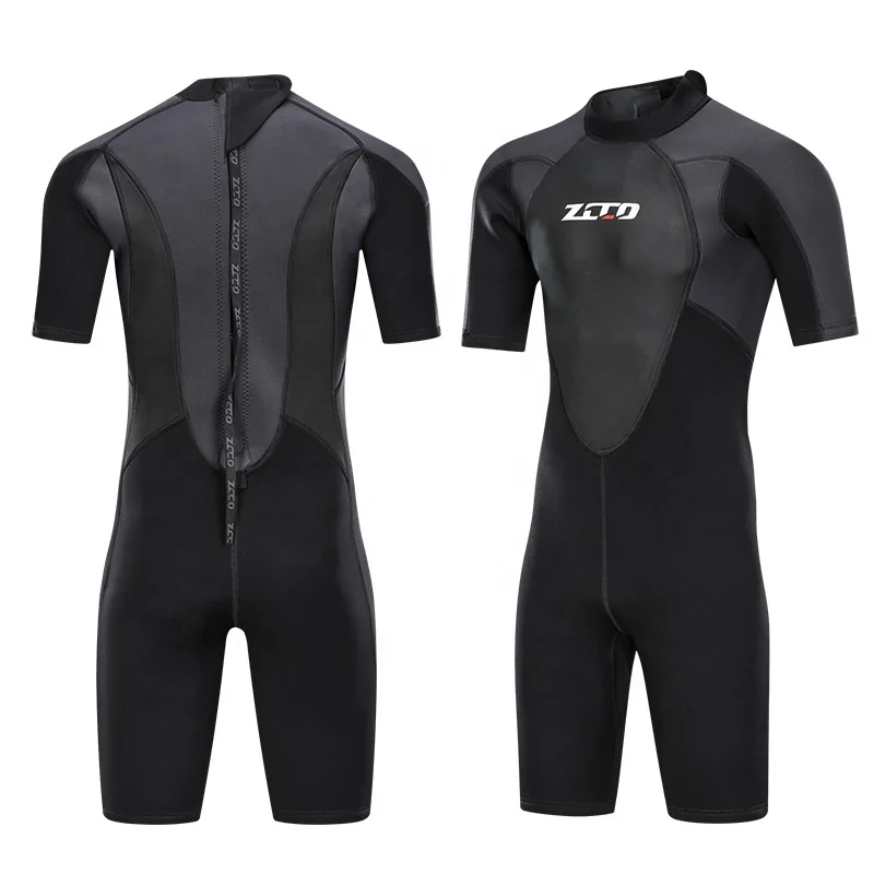 Wholesale 3mm Neoprene diving wetsuit Back Zip short Sleeve Diving Surfing Snorkeling One Piece Wetsuit for Men Women