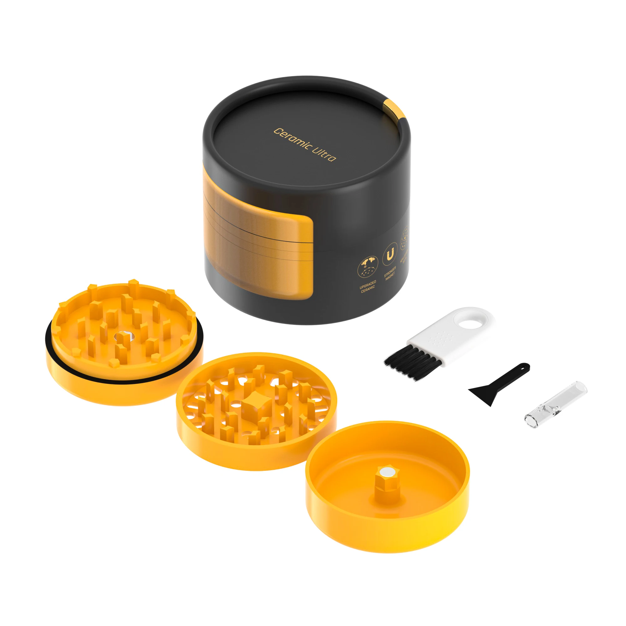 VA Unique Ceramic Herb Grinder Premium 3 Parts Tobacco Machine Wholesale Metal Smoking Accessories Custom Ceramic Herb Grinder