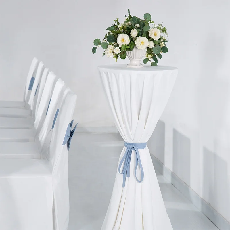 Adjustable Custom Purple Spandex Seat Wedding Chair Covers With Bow