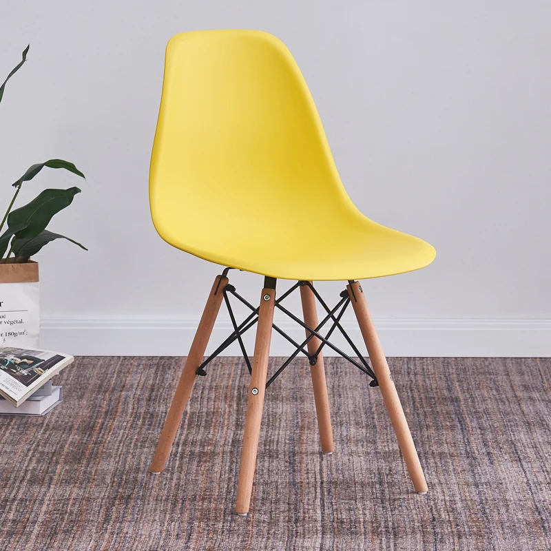 Красивая дизайнерская оболочка Cadeira Eam обеденный стул пластиковые обеденные стулья для ресторана с деревянными ножками