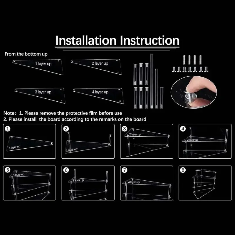 Factory Custom Wholesale 4-Layer Dessert Display Stand Acrylic Cupcake Display Stand
