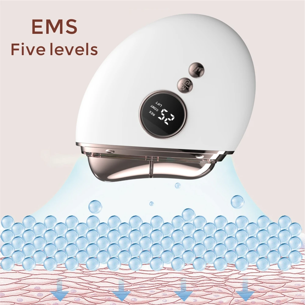 Electric EMS Micro-Current Gua Sha Vibrate Heated Scraping Lifting 5 Levels Vibration Facial Neck Massager