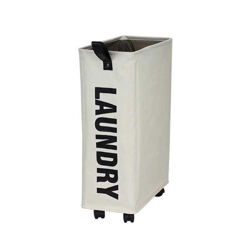 Wheeled Dirty Clothes Storage Basket Oxford Cloth Japanese Home Clothes Storage Dirty Clothes Bins