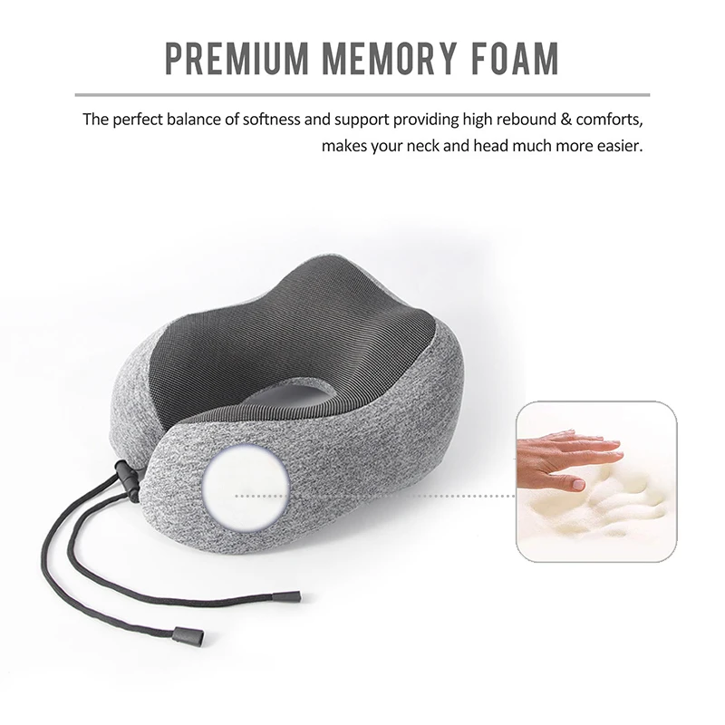 Factory price ergonomic memory foam neck support travel sleeping pillows for airplane