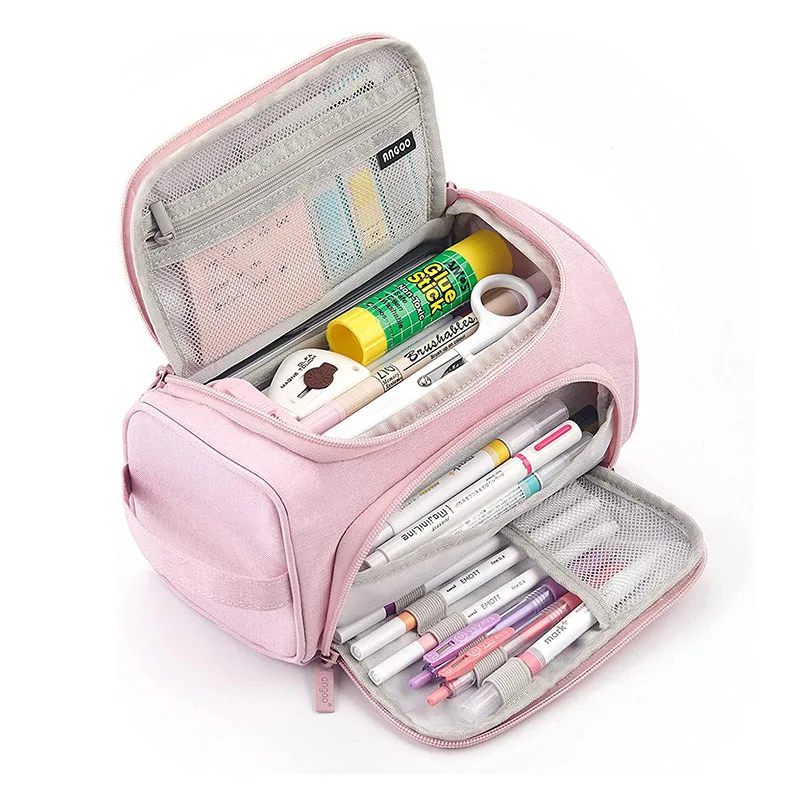 Customized Large Capacity  Storage Pouch gift Marker Zipper Pen Pencil bags Case Bulk Stationery Holder pouch With Zipper