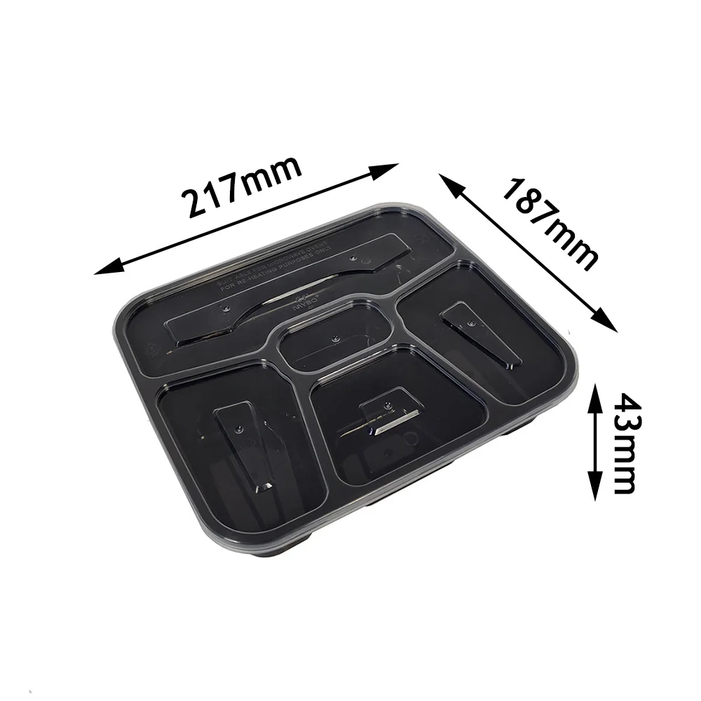 hot sell tiffin box one time use 5 compartment food container