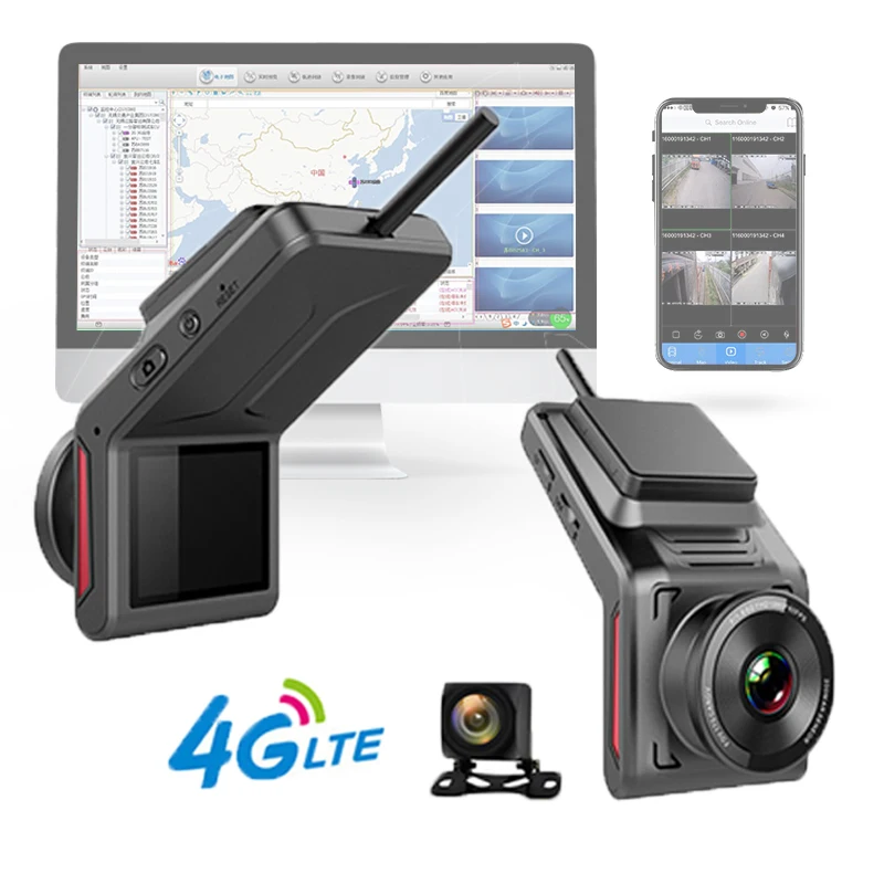 HD dashcam 4g sim car dash camera 1080p CMSV6  dvr Mini smart 2 channel dash cam front and rear wifi gps dual lens 4g dashcam