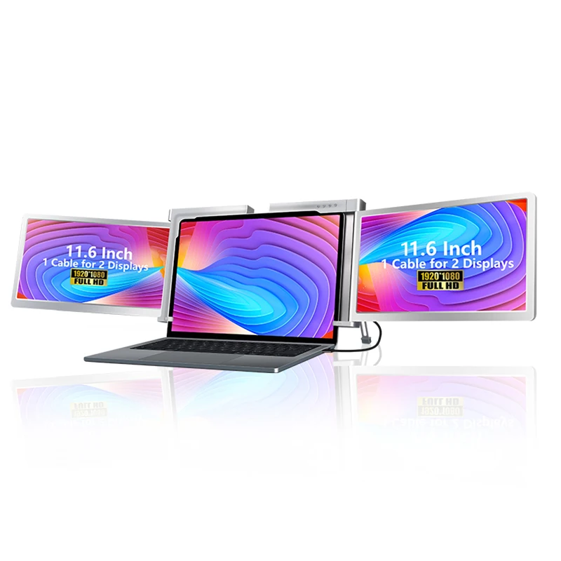2023 New Innovations tri monitor notebook triple monitor extra screen for triple screen laptop extender 11.6 inch