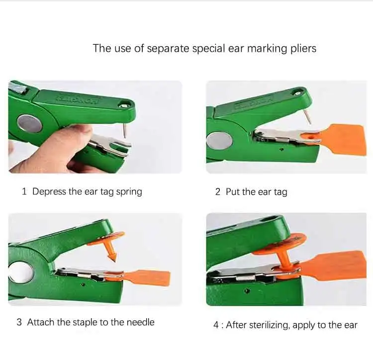 2024 HOT ear tag  TPU animal ear tag live cow cattle pig sheep ear tag marker with Applicator plier equipment