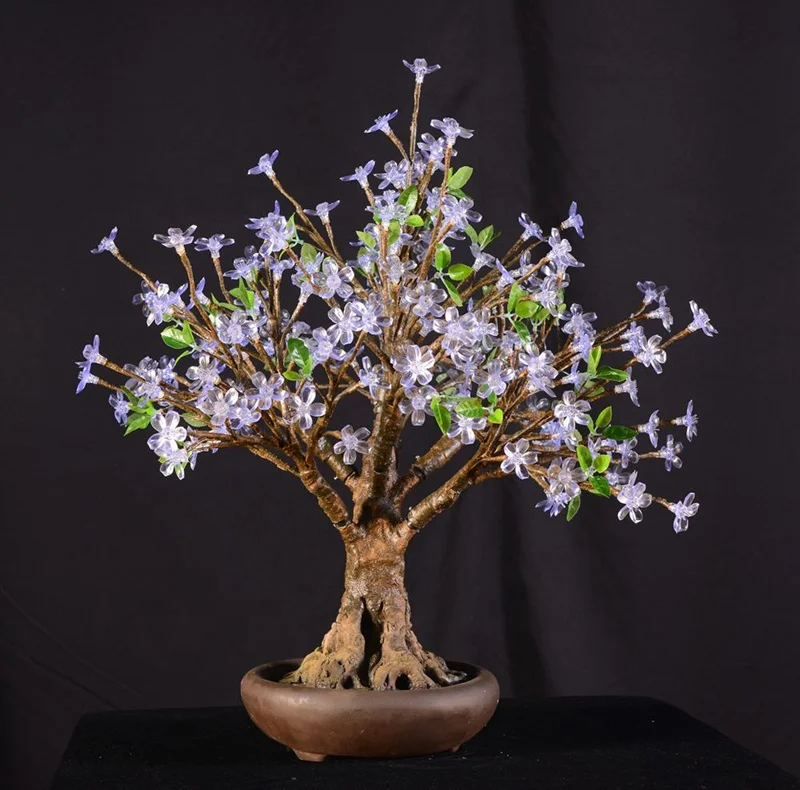Home hotel room decoration table top led blossom bonsai tree