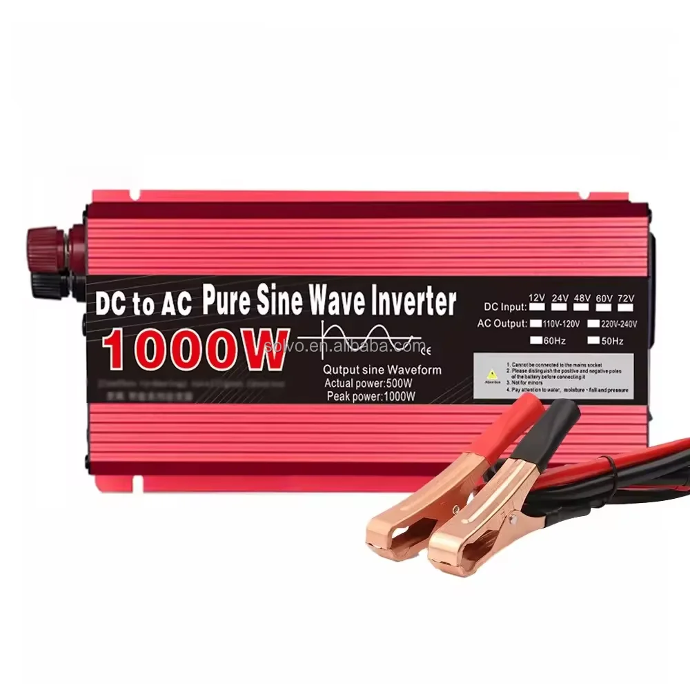 1000W 1600W 2200W 3000W pure sine wave inverter DC 12V 24V to AC 110V 220V voltage transformer power converter car inverter