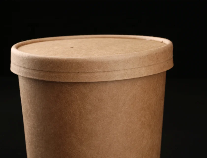 Wholesale Cheap Price Disposable Spaghetti Box Paper Kraft Noodle Paper Cups with Lid