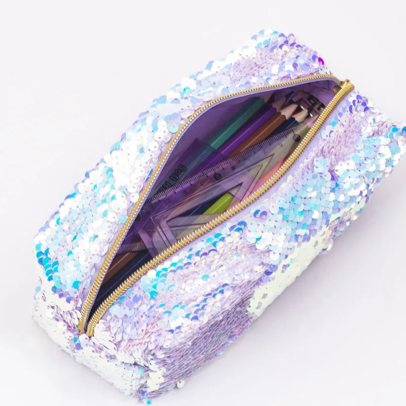 Flip Sequin Pouch Shiny Glittering Reversible with zipper for Kids, Teens, Women-Toiletry Bag Holds School & Office Supplies