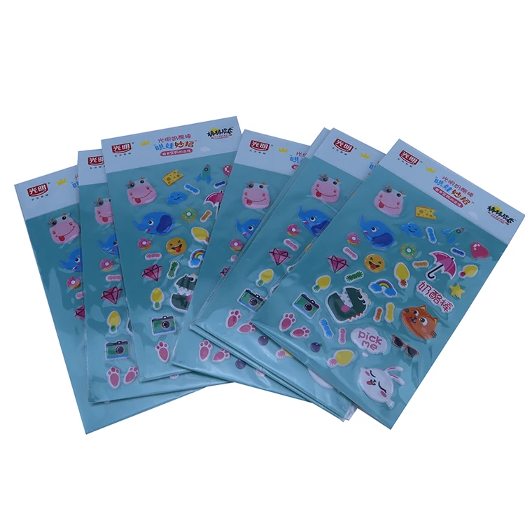 Sticker Puffy 3D PVC Glitter Sticker Puffy Animals Shake Sticker
